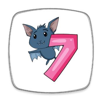 7 birthday 7 years old with animal motif - seven - Square fridge magnet - white - Front