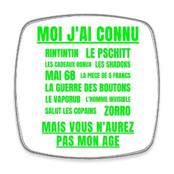 anniversaire humour, anniversaire, retraite - Magnet carré - blanc - Devant
