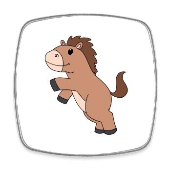 Cute horse - Square fridge magnet - white - Front