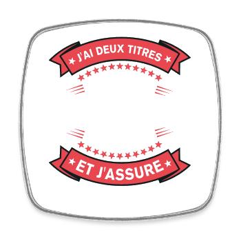 Deux Titres Papa Et Beau-Père Cadeau humour - Magnet carré - blanc - Devant