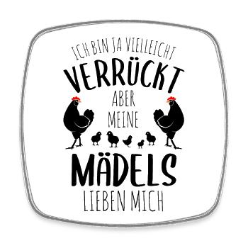 Hühner Huhn Hühnerstall Bauernhof Bauer Geschenk - Viereckiger Kühlschrankmagnet - Weiß - Vorne