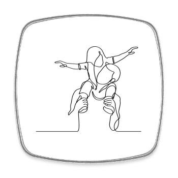 Passendes Vater-Tochter T-Shirt – Familienlook, Ge - Viereckiger Kühlschrankmagnet - Weiß - Vorne