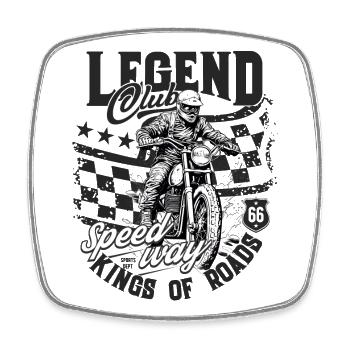 Motorcross Legend Speedway Enduro Dirt Bike - Viereckiger Kühlschrankmagnet - Weiß - Vorne