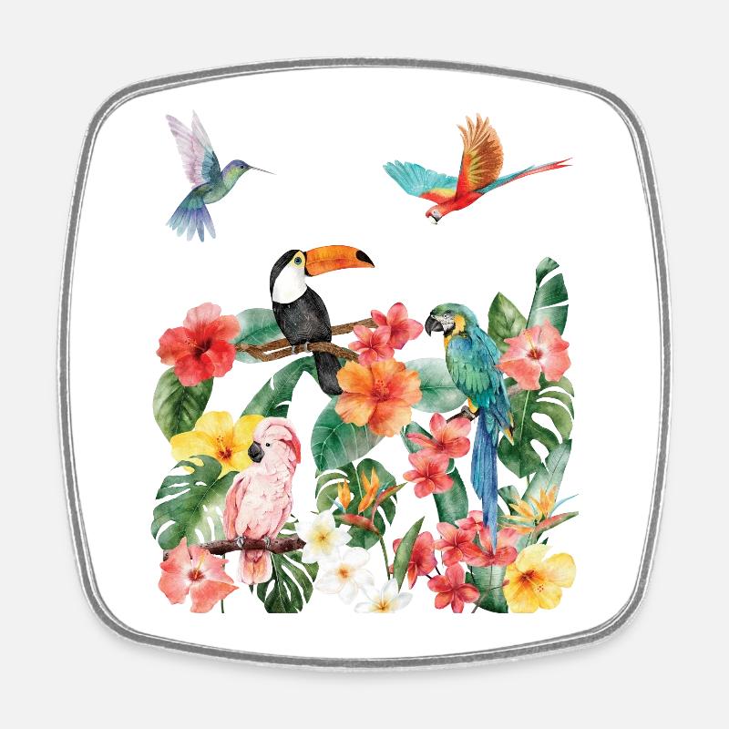 Tropical paradise - Square fridge magnet - white