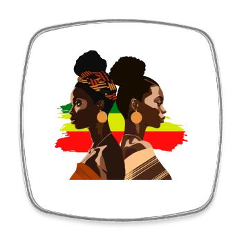 Beautés africaines Vitiligo Juneteenth - Magnet carré - blanc - Devant