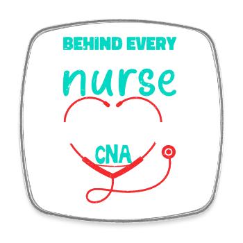 Behind Every Great Nurse Is An Exhausted CNA Life - Square fridge magnet - white - Front