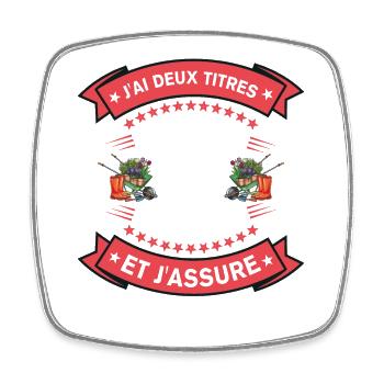 Deux Titres Papy Et Jardinier Cadeau Humour - Magnet carré - blanc - Devant