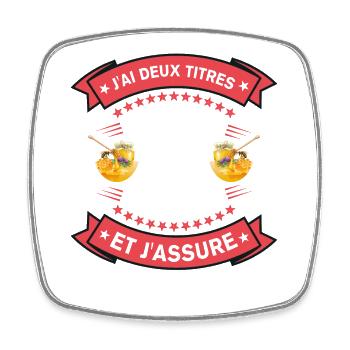 Deux Titres Papa Et Apiculteur Cadeau Humour - Magnet carré - blanc - Devant