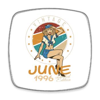 Vintage 1996 - Born In June 1996 - Square fridge magnet - white - Front