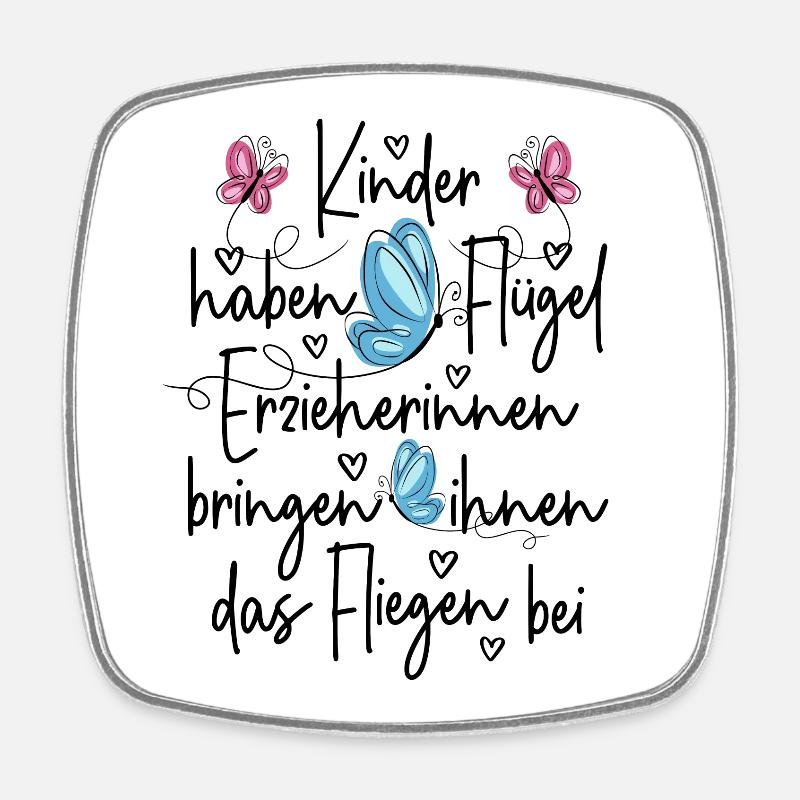 Erzieherin - Viereckiger Kühlschrankmagnet - Weiß