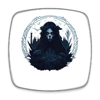Skull Goth Girl - Magnet carré - blanc - Devant
