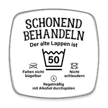 50. Geburtstag Schonend Behandeln Alte Lappen 50 - Viereckiger Kühlschrankmagnet - Weiß - Vorne
