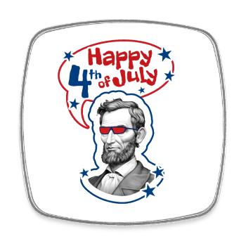 4-th July - Independence Day. If you love freedom. - Square fridge magnet - white - Front