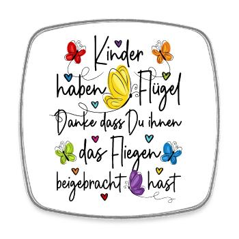 Kita Abschied Danke - Kinder haben Flügel  - Viereckiger Kühlschrankmagnet - Weiß - Vorne