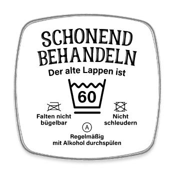 60. Geburtstag Schonend Behandeln Alte Lappen 60 - Viereckiger Kühlschrankmagnet - Weiß - Vorne