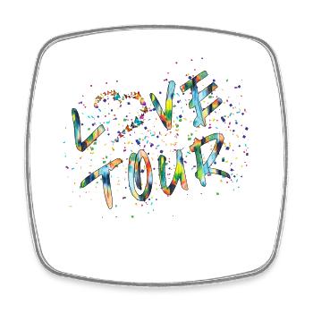 LOVE TOUR V1 - Magnet carré - blanc - Devant