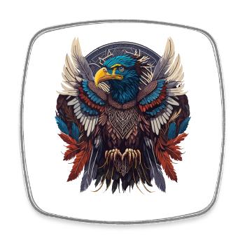 Native Dream Catcher - Square fridge magnet - white - Front