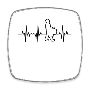 Drummer Heartline - Square fridge magnet - white - Front