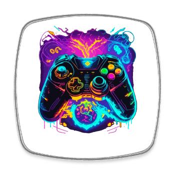 Power Graffiti Gaming Controller - Viereckiger Kühlschrankmagnet - Weiß - Vorne
