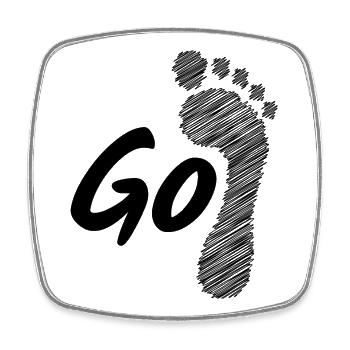 Go barefoot - gehe barfuß - Viereckiger Kühlschrankmagnet - Weiß - Vorne