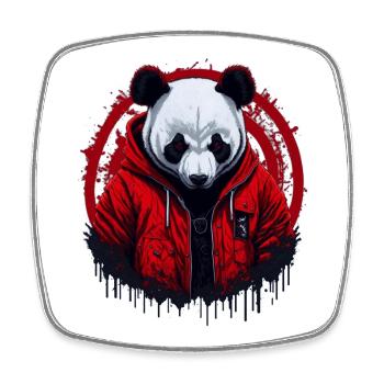 Panda Street Style - Viereckiger Kühlschrankmagnet - Weiß - Vorne
