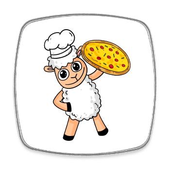Pizza Chef Pizza Chef Sheep Italie - Magnet carré - blanc - Devant