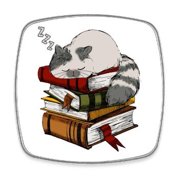 lesen, bücher, studieren, lesen - Viereckiger Kühlschrankmagnet - Weiß - Vorne