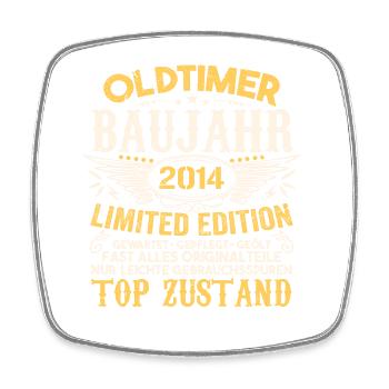 Original 2014 Jahrgang Retro Geburtstag Vintage - Viereckiger Kühlschrankmagnet - Weiß - Vorne