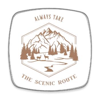 Always Take The Scenic Route - Nature Lovers - Viereckiger Kühlschrankmagnet - Weiß - Vorne