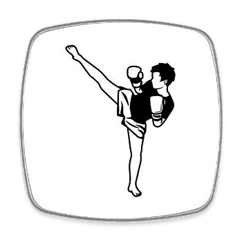 Kidboxer Dessin d’enfant - Magnet carré - blanc - Devant
