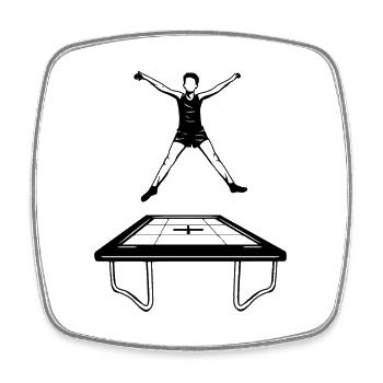 Trampolin Junge - Viereckiger Kühlschrankmagnet - Weiß - Vorne