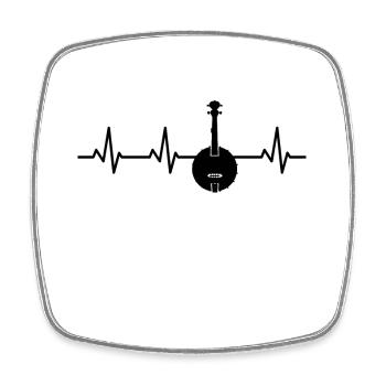 Banjo Heart palpitations - Square fridge magnet - white - Front