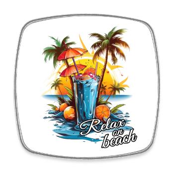 Détendez-vous sur la plage Cocktail Beach Retreat - Magnet carré - blanc - Devant