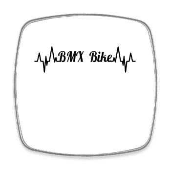BMX ECG - Square fridge magnet - white - Front