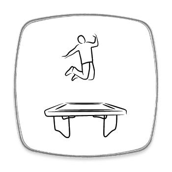 Trampolinist - Viereckiger Kühlschrankmagnet - Weiß - Vorne