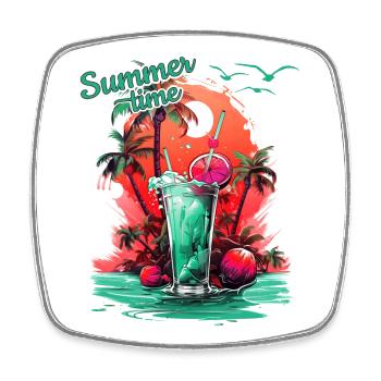 Summer Time Cocktail Beach Retreat - Square fridge magnet - white - Front