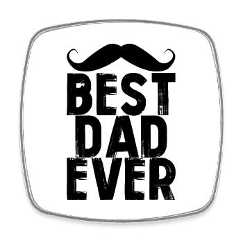 Best Dad Ever - Viereckiger Kühlschrankmagnet - Weiß - Vorne