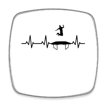 Trampolinist EKG Herzlinie - Viereckiger Kühlschrankmagnet - Weiß - Vorne