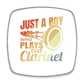 Jeune clarinettiste - Magnet carré - blanc - Devant