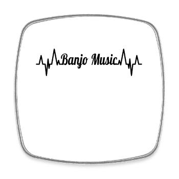 Banjo Music Heart Line - Magnet carré - blanc - Devant