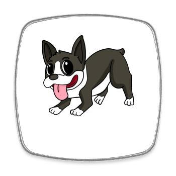 Boston Terrier Dog Breeds Dog Dogs - Square fridge magnet - white - Front