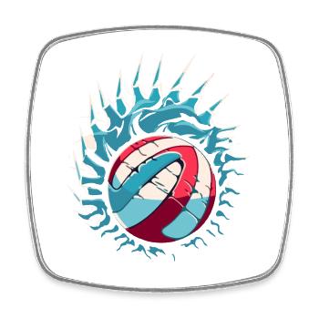 Volleyball Logo - Viereckiger Kühlschrankmagnet - Weiß - Vorne