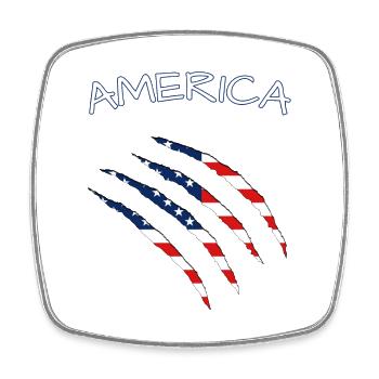 America, Claws, Cuts, Amerika, USA  - Viereckiger Kühlschrankmagnet - Weiß - Vorne