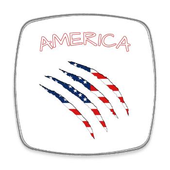 America, Claws, Cuts, Amerika, USA, American Flag  - Viereckiger Kühlschrankmagnet - Weiß - Vorne