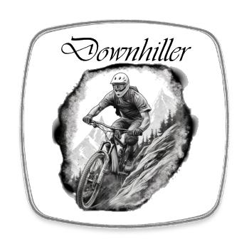 Downhiller - Square fridge magnet - white - Front