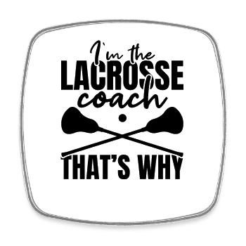 Lacrosse Coach - Viereckiger Kühlschrankmagnet - Weiß - Vorne