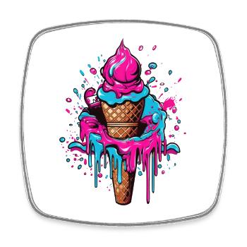 Cadeau de glace au néon pour les amateurs de tendances - Magnet carré - blanc - Devant