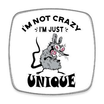 Je ne suis pas folle, je suis juste unique, Weird Mouse - Magnet carré - blanc - Devant