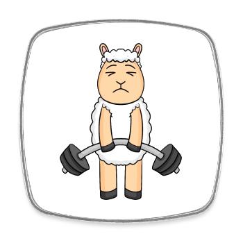 Bodybuilder Schaf Fitness Motivation Geschenk - Viereckiger Kühlschrankmagnet - Weiß - Vorne