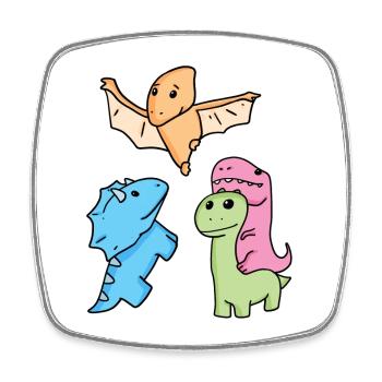 Dinosaur - Square fridge magnet - white - Front